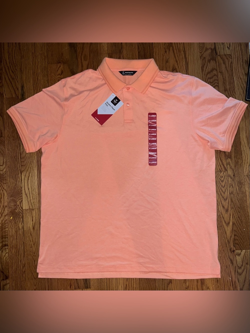 Members Mark Stretch Pique Mens Polo Shirt XL - Short Sleeve - NWT